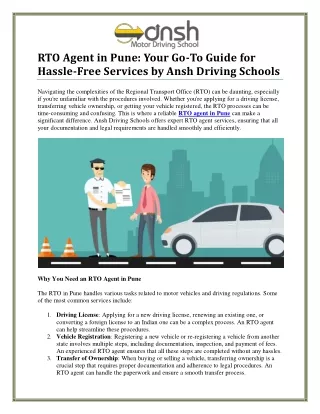 Trusted RTO Agent Services in Pune