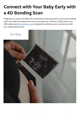 connect with your baby early with a 4d bonding