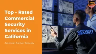 Commercial Security Services in California | American Forever Security