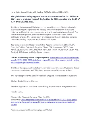 Horse Riding Apparel market