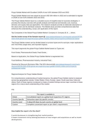 The Propyl Gallate Market