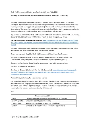 Body Fat Measurement Market