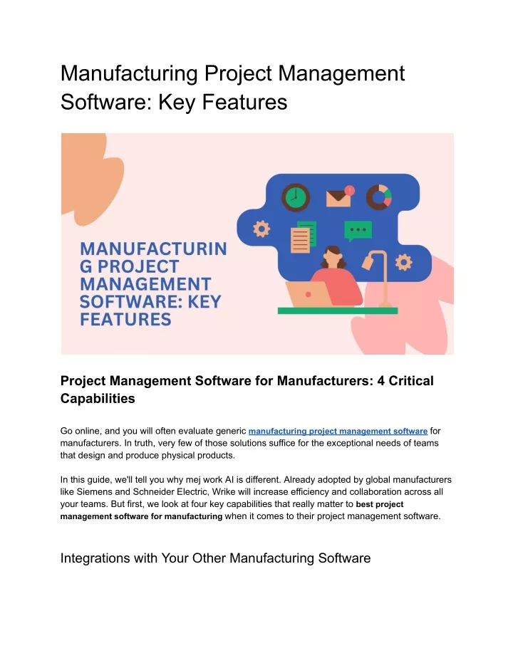 manufacturing project management software