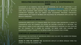 resolving quickbooks error h202 a comprehensive guide