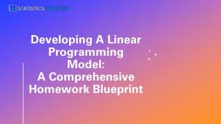 developing a linear programming model