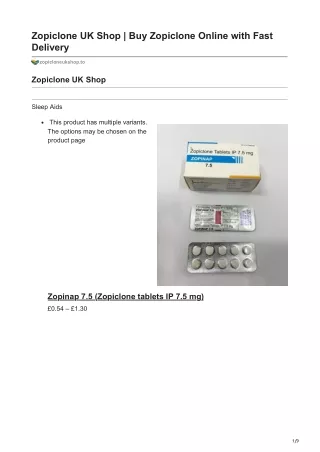 Buy Zopiclone Online with Fast Delivery