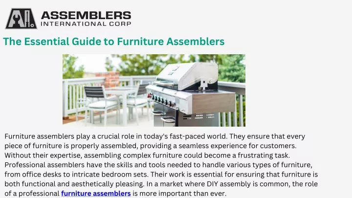 the essential guide to furniture assemblers