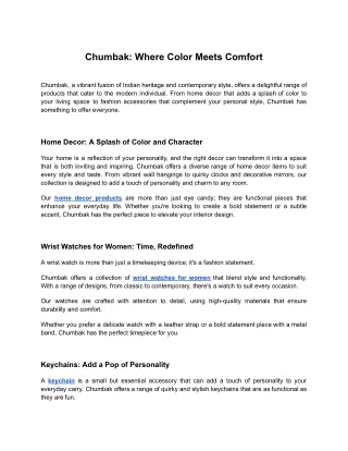Chumbak_ Where Color Meets Comfort