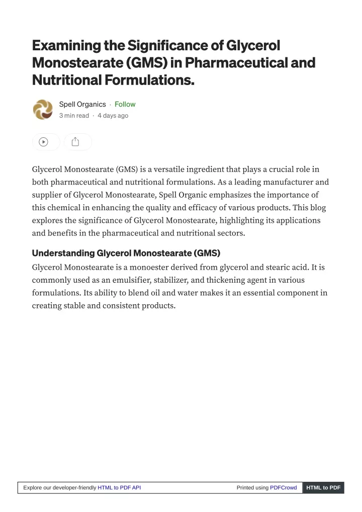 examining the significance of glycerol