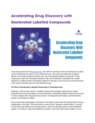 accelerating drug discovery with