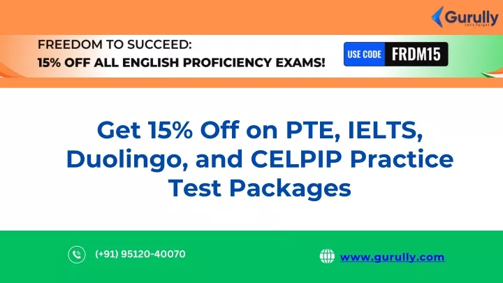 get 15 off on pte ielts duolingo and celpip