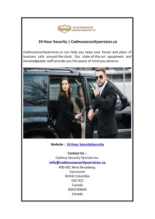 24 Hour Security  Cadmussecurityservices.ca