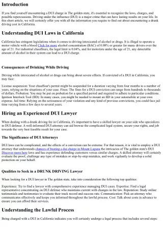 Facing a DUI Cost in California? Right here's What You Need to Know