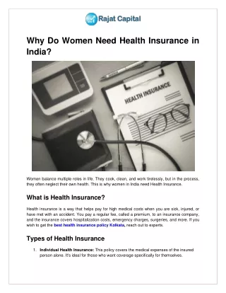 Why Do Women Need Health Insurance in India