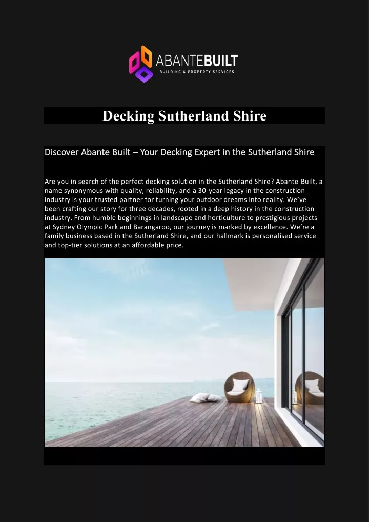 decking sutherland shire