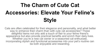 The Charm of Cute Cat Accessories_ Elevate Your Feline's Style