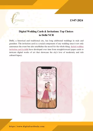 Digital Wedding Cards & Invitations Top Choices in Delhi NCR