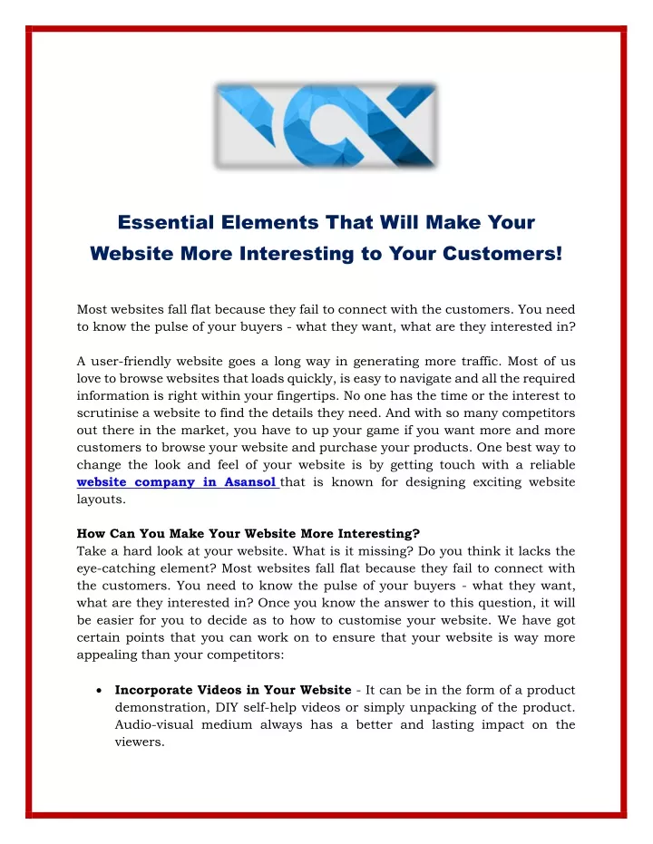 essential elements that will make your website