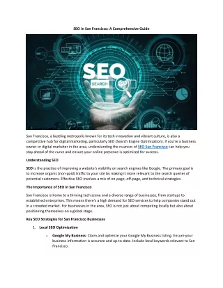 seo in san francisco a comprehensive guide