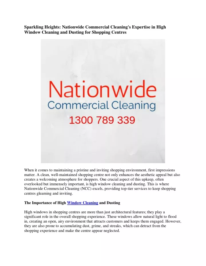 sparkling heights nationwide commercial cleaning