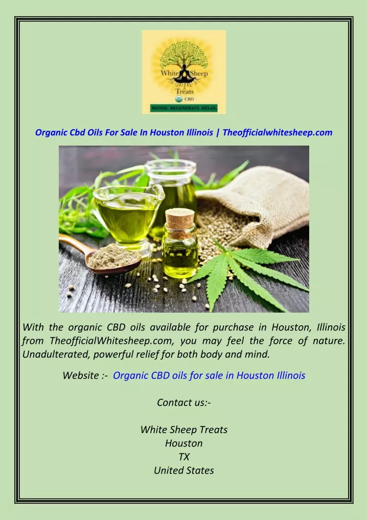 organic cbd oils for sale in houston illinois