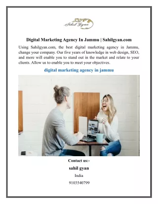 Digital Marketing Agency In Jammu  Sahilgyan