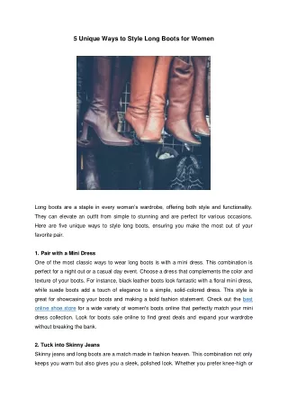 5 Unique Ways to Style Long Boots for Women