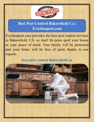 Best Pest Control Bakersfield Ca   Evictionpest.com