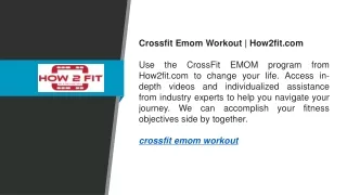 Crossfit Emom Workout  How2fit.com