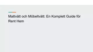 Mattvätt och Möbeltvätt_ En Komplett Guide för Rent Hem