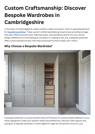 Custom Craftsmanship Discover Bespoke Wardrobes in Cambridgeshire