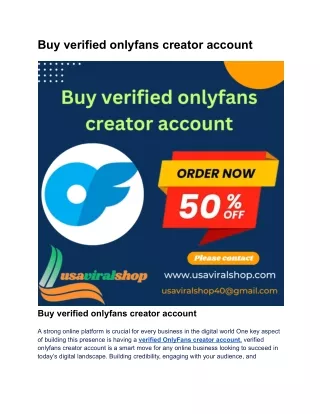 Buy verified onlyfans creator account