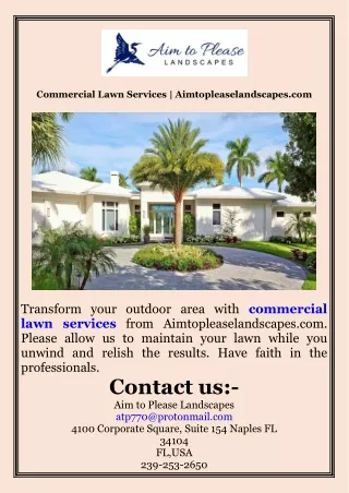 Commercial Lawn Services  Aimtopleaselandscapes.com