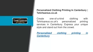 Personalized Clothing Printing In Canterbury  Tshirtsareus.co.uk