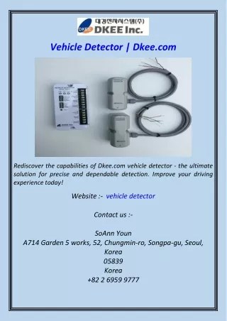 Vehicle Detector  Dkee.com