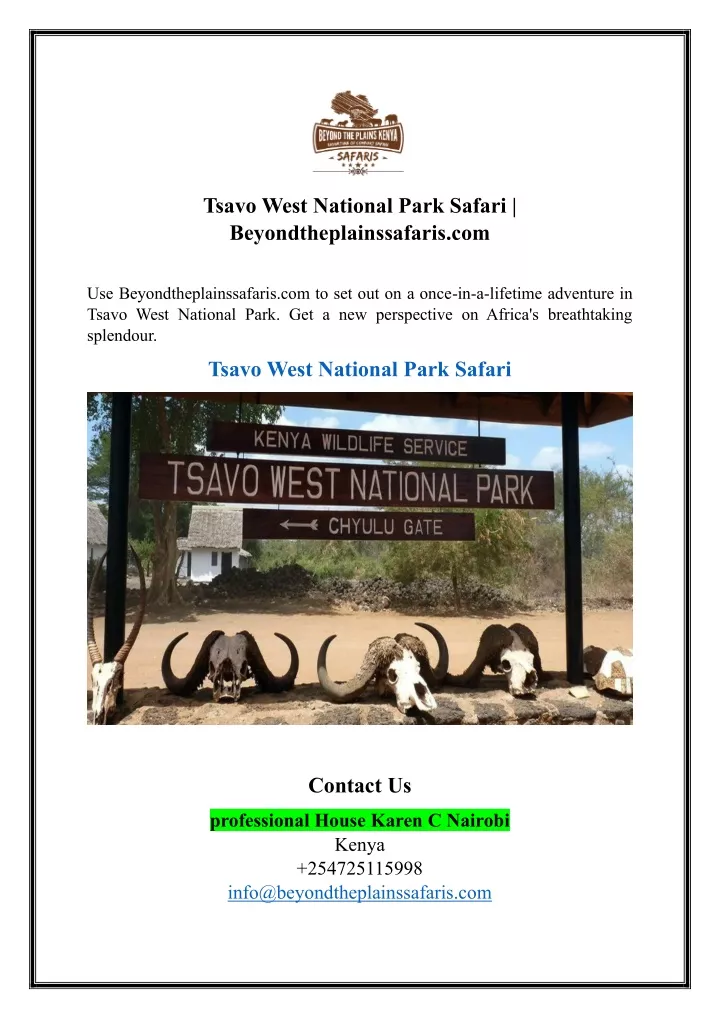 tsavo west national park safari