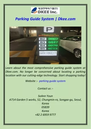Parking Guide System  Dkee.com