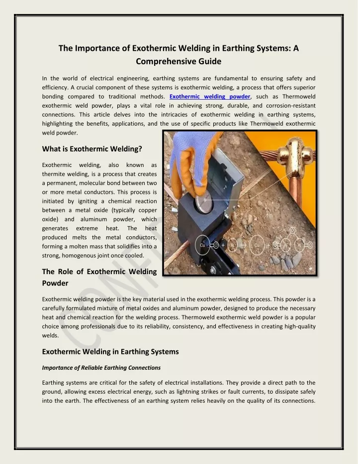 the importance of exothermic welding in earthing