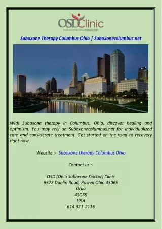 Suboxone Therapy Columbus Ohio  Suboxonecolumbus.net