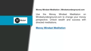 Money Mindset Meditation  Mindsetunderground.com