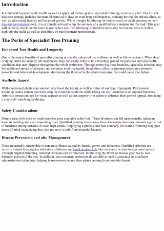 The Relevance of Qualified Pruning for Mature Vegetation