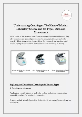understanding centrifuges the heart of modern