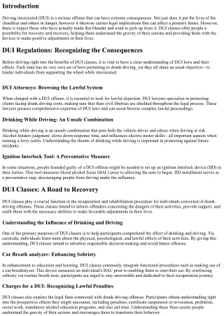 DUI Classes: A Course to Healing and Rehab