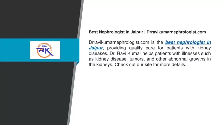 best nephrologist in jaipur