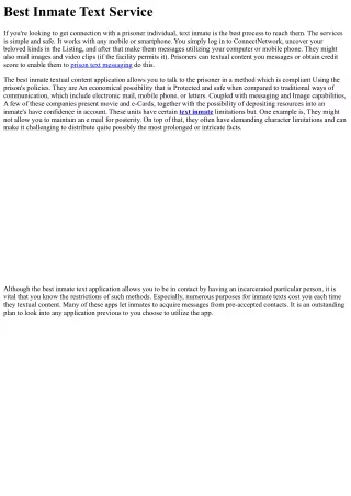 best inmate text service