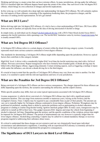 Understanding 3rd Degree DUI Offenses