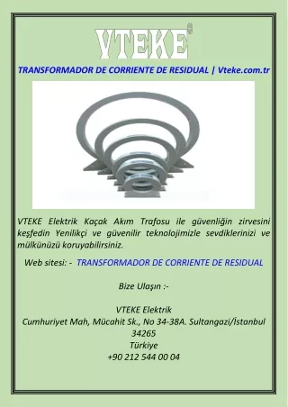transformador de corriente de residual vteke