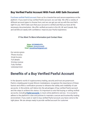 How To Buy Verified Paxful Account Safely