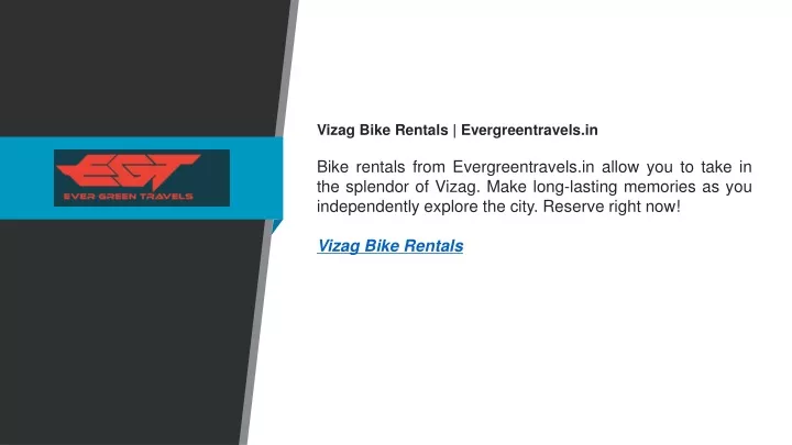 vizag bike rentals evergreentravels in bike