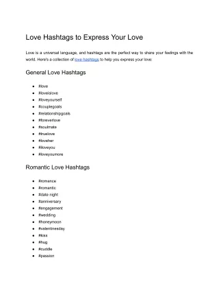 Love Hashtags